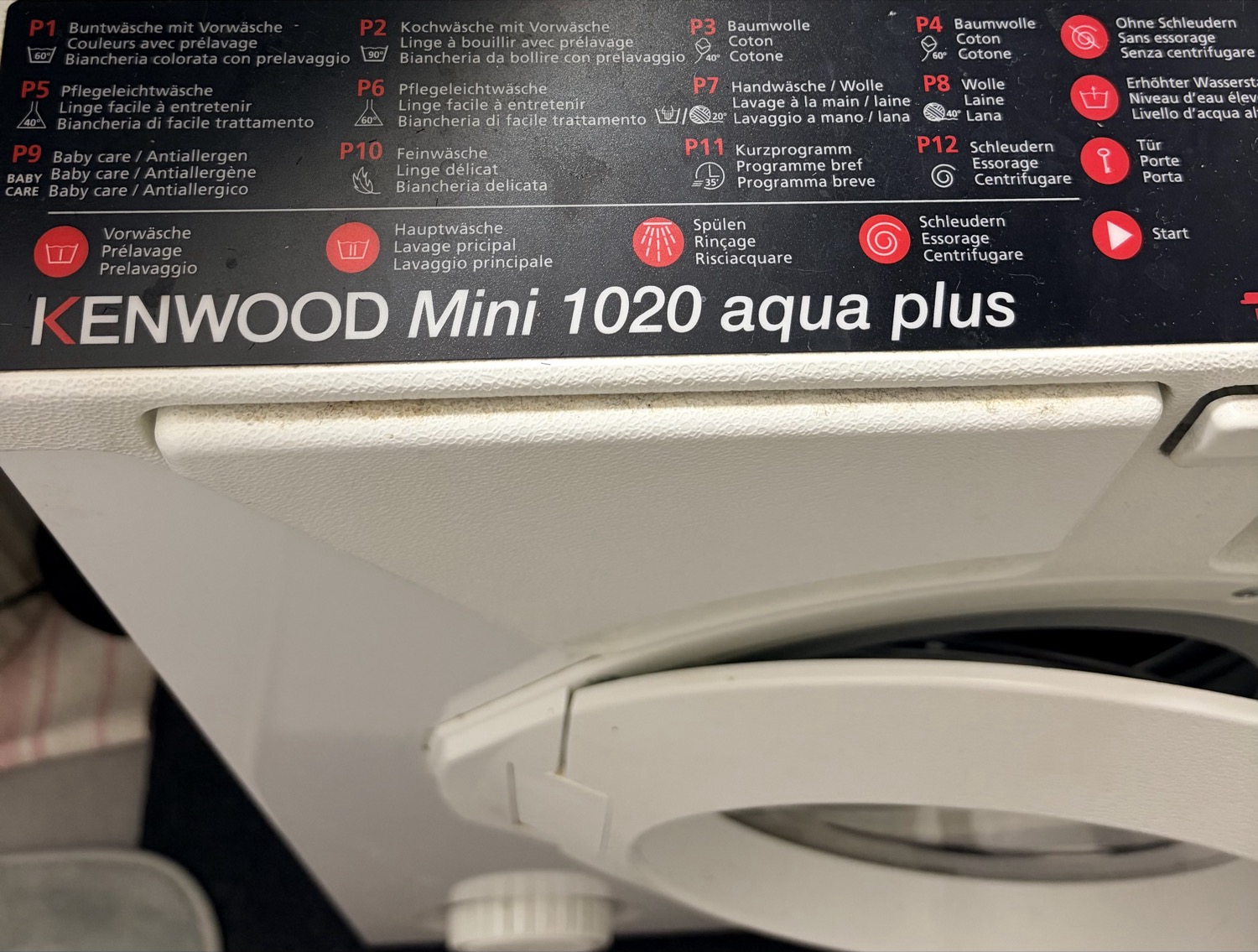 Kenwood Mini 1020 Aqua Plus controls